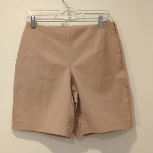 Boston Proper Tan Cotton Side Zipper Women's Shorts Size 6 NWT